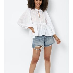 American Eagle White Peasant Blouse